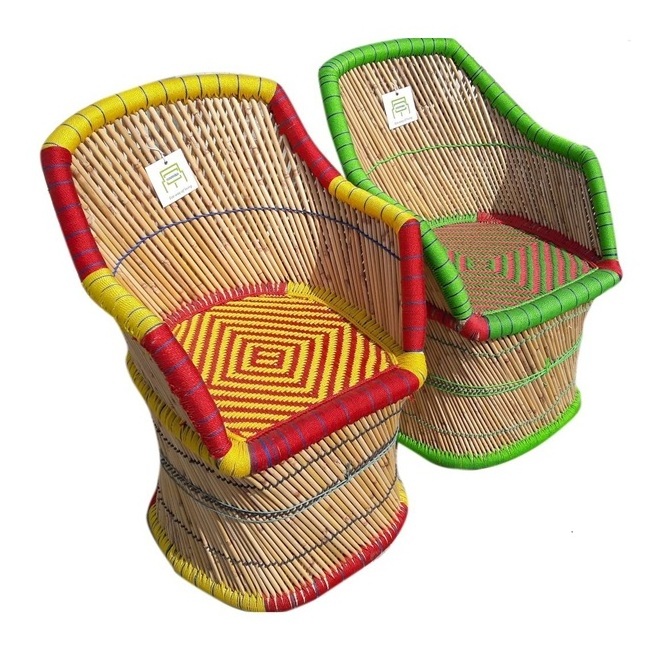 Modern Accent  Bamboo Cane Chair Rattan  Garden Chair Outdoor Furniture For Home Hotels Bars Terrace Balcony Wicker Chair