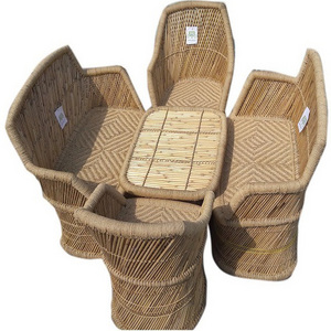 Bulk Superior Quality Home Indoor Outdoor Furniture Cane Bamboo Sofa and Chair Patio Cafe  Garden Pub Reception Chair Lounge set