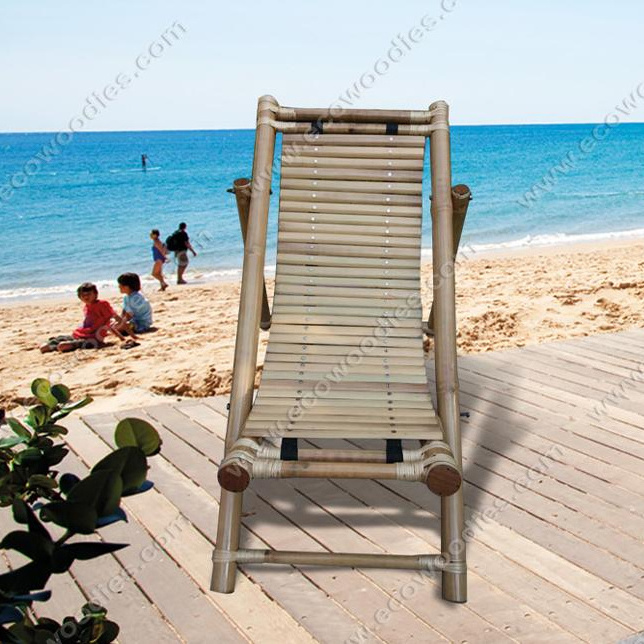 Wholesale Long Lasting Comfortable Foldable Bamboo Beach Chair For Pool Side Beach Garden Outdoor Chair