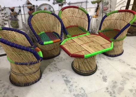 2023 Patio Wicker Furniture Luxury Bamboo Chair Set of 4 Pieces with Table for Living Room Bistro Restaurant Chair Sale