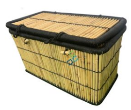 Bamboo Storage Box Organizer Bin Basket With Handle Stacking Toys  Clothes Kitchen Vegetable Rack Movable Household Sundries Box