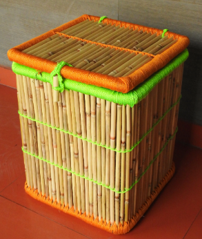 Eco Friendly Handicraft Bamboo Cane Storage Box With Lid Wholesale Gift Basket Multifunction Closet Designer Wicker Baskets