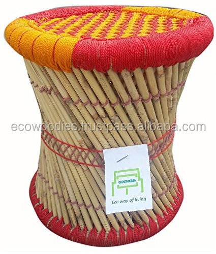 New Arrival Comfortable Bamboo Ottoman Stool Low Seating Outdoor Stool For Garden Living Room Balcony Restaurant