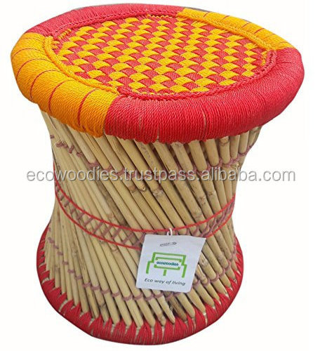 New Arrival Comfortable Bamboo Ottoman Stool Low Seating Outdoor Stool For Garden Living Room Balcony Restaurant