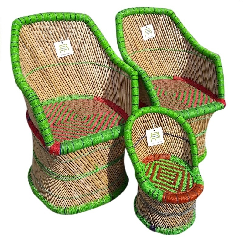 2024 Comfortable Modern Chair Outdoor Restaurant Beach Garden Bamboo Cane Handicraft Chair Living Room Sitting Chair