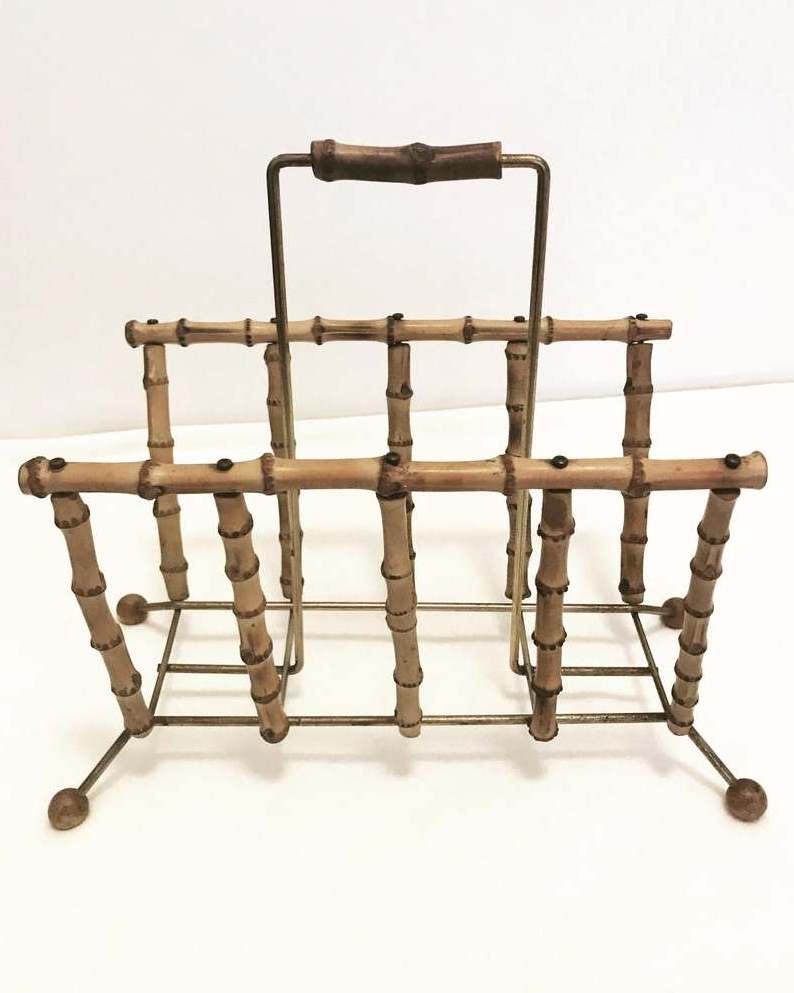 Rattan bamboo Decorative Corner Magazine Book File Shelf Book Shelf Magazine Rack Wooden Tree Display Floor Stand for Home