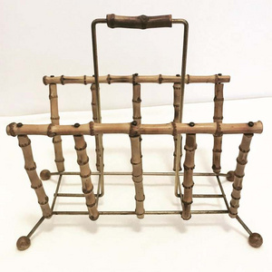 Rattan bamboo Decorative Corner Magazine Book File Shelf Book Shelf Magazine Rack Wooden Tree Display Floor Stand for Home