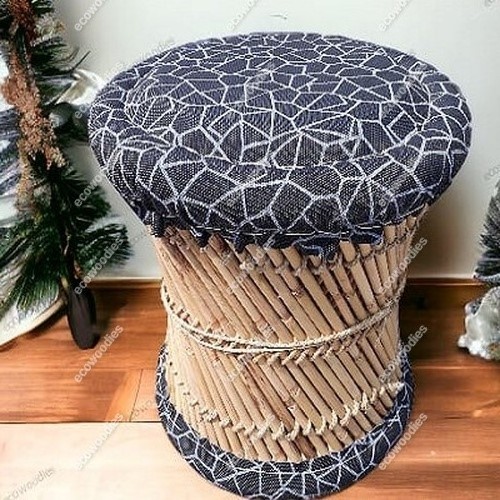 Wholesale Eco-Friendly Bamboo Handmade Rattan Wicker Ottoman Set Of 2  For Patio Garden Restaurant Area Indoor Outdoor Ottoman