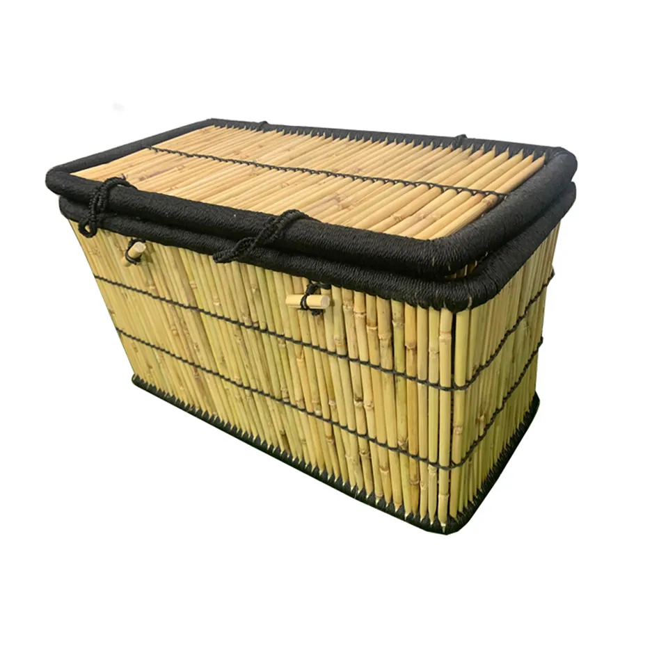 Eco Friendly  Bamboo  Rattan Toys & Storage Trunk Large Home Storage Organizer Box For Books Clothes Kitchen Cabinets