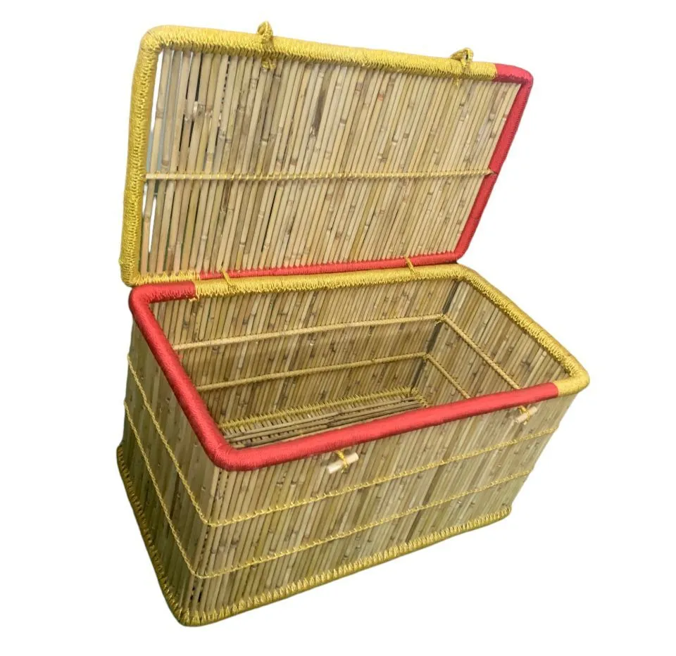 Eco Friendly  Bamboo  Rattan Toys & Storage Trunk Large Home Storage Organizer Box For Books Clothes Kitchen Cabinets