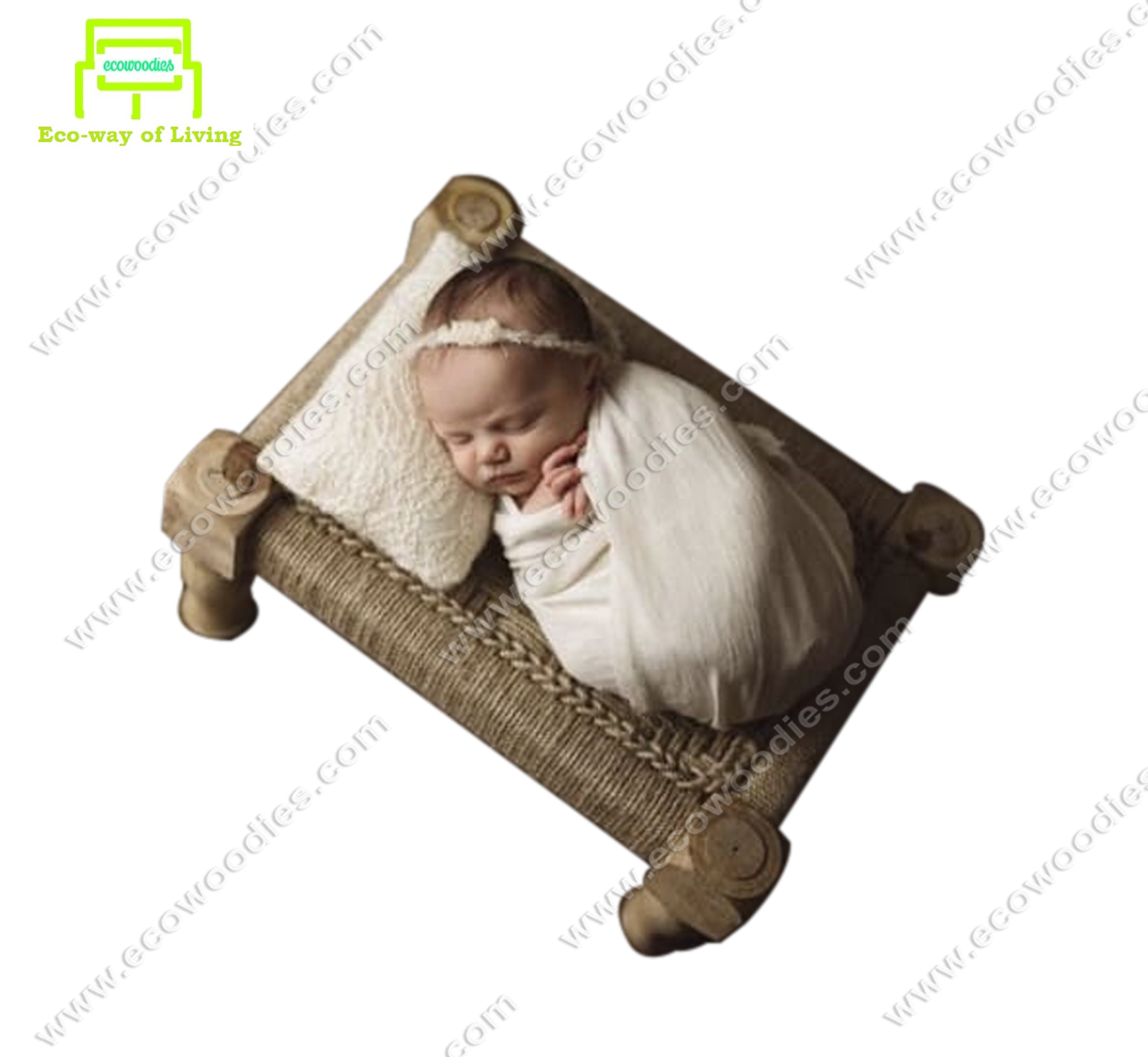 High Quality Hand Woven Newborn Photography Baby Bed Prop With  Used For Infants Jute Rope Digital Photo Shoot Birthday Sleeping