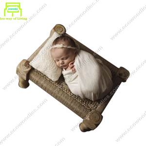 High Quality Hand Woven Newborn Photography Baby Bed Prop With  Used For Infants Jute Rope Digital Photo Shoot Birthday Sleeping