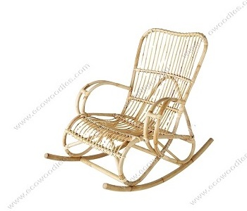 Eco-Friendly Bamboo Wooden Rocking Swing Elders Leisure Armrest Lounge Living Room Garden Swing Outdoor Indoor Recliner  Chairs