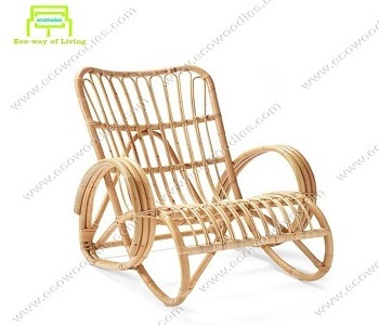 Eco-Friendly Bamboo Wooden Rocking Swing Elders Leisure Armrest Lounge Living Room Garden Swing Outdoor Indoor Recliner  Chairs