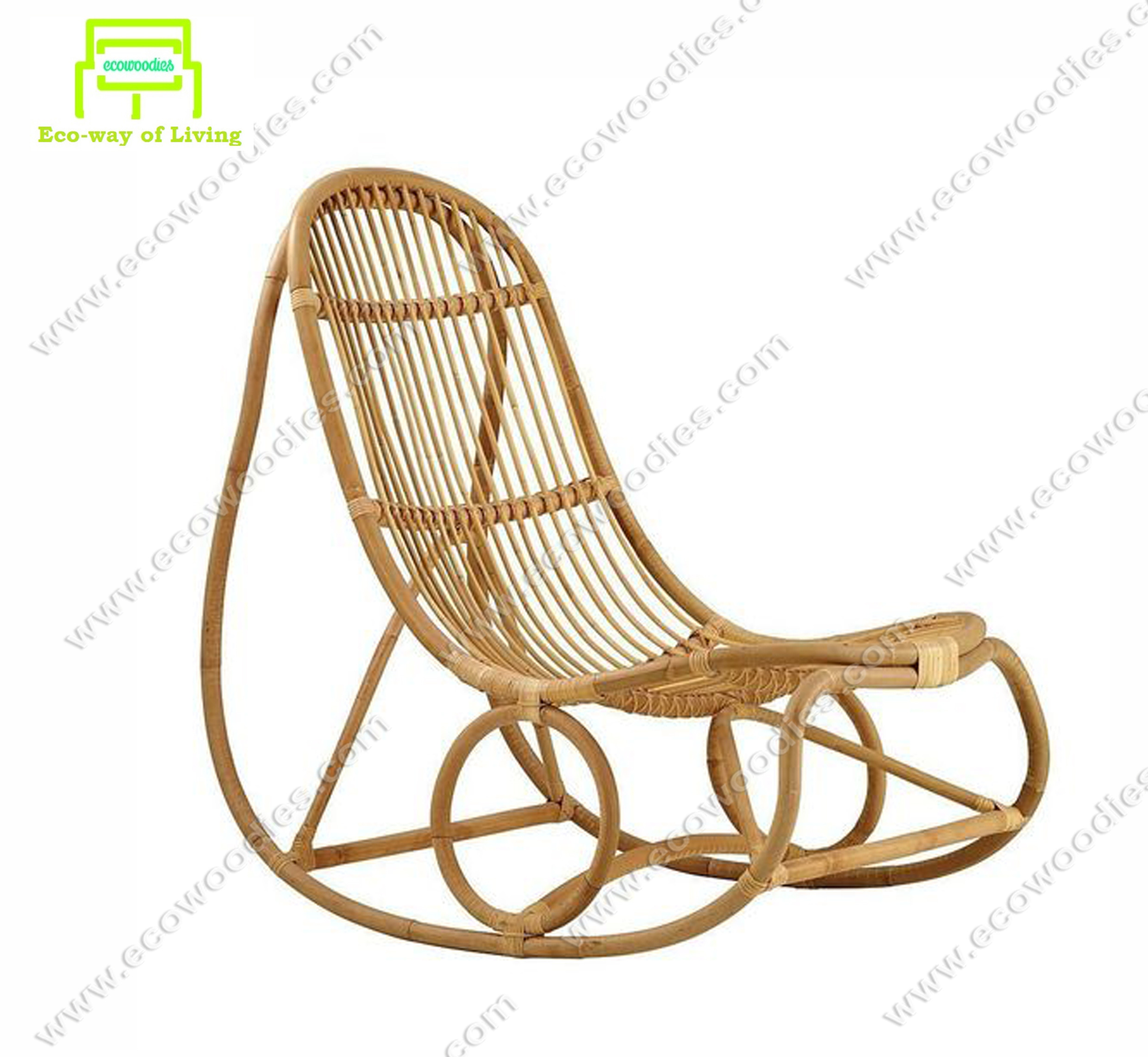 Eco-Friendly Bamboo Wooden Rocking Swing Elders Leisure Armrest Lounge Living Room Garden Swing Outdoor Indoor Recliner  Chairs