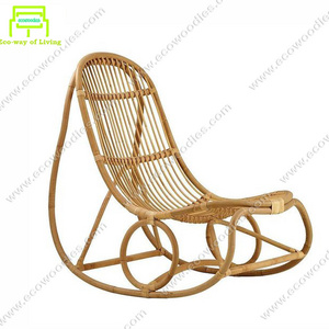 Eco-Friendly Bamboo Wooden Rocking Swing Elders Leisure Armrest Lounge Living Room Garden Swing Outdoor Indoor Recliner  Chairs