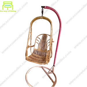 New High Quality Ecofriendly bamboo patio egg swing chair with stand for adults babies restaurant garden balcony terrace outdoor