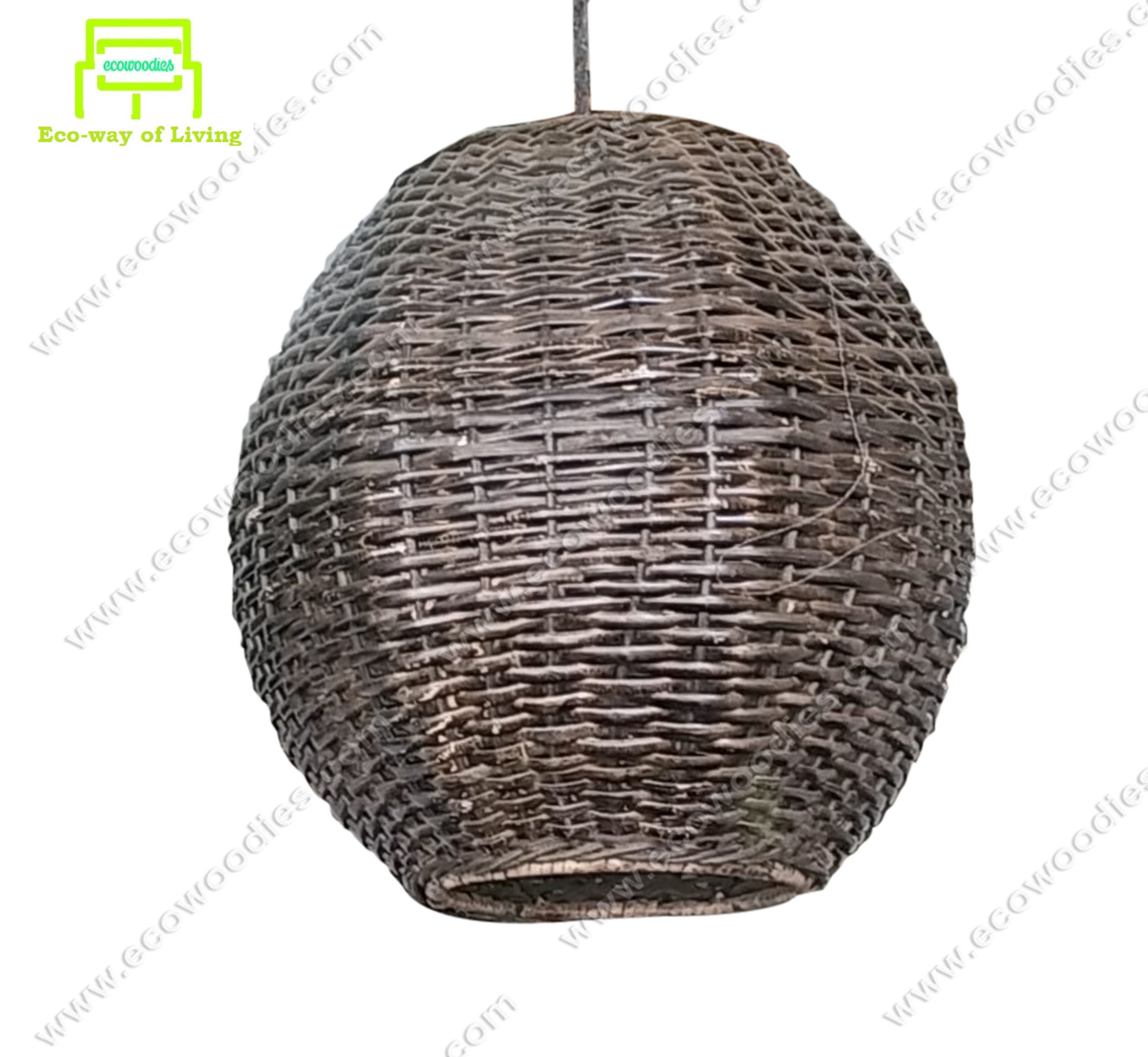 2024 Wholesale Home Decor Portable Rustic Black Rattan Wicker Round Chandelier Pendant Hanging Light For Home Decor Cafe Restaurant