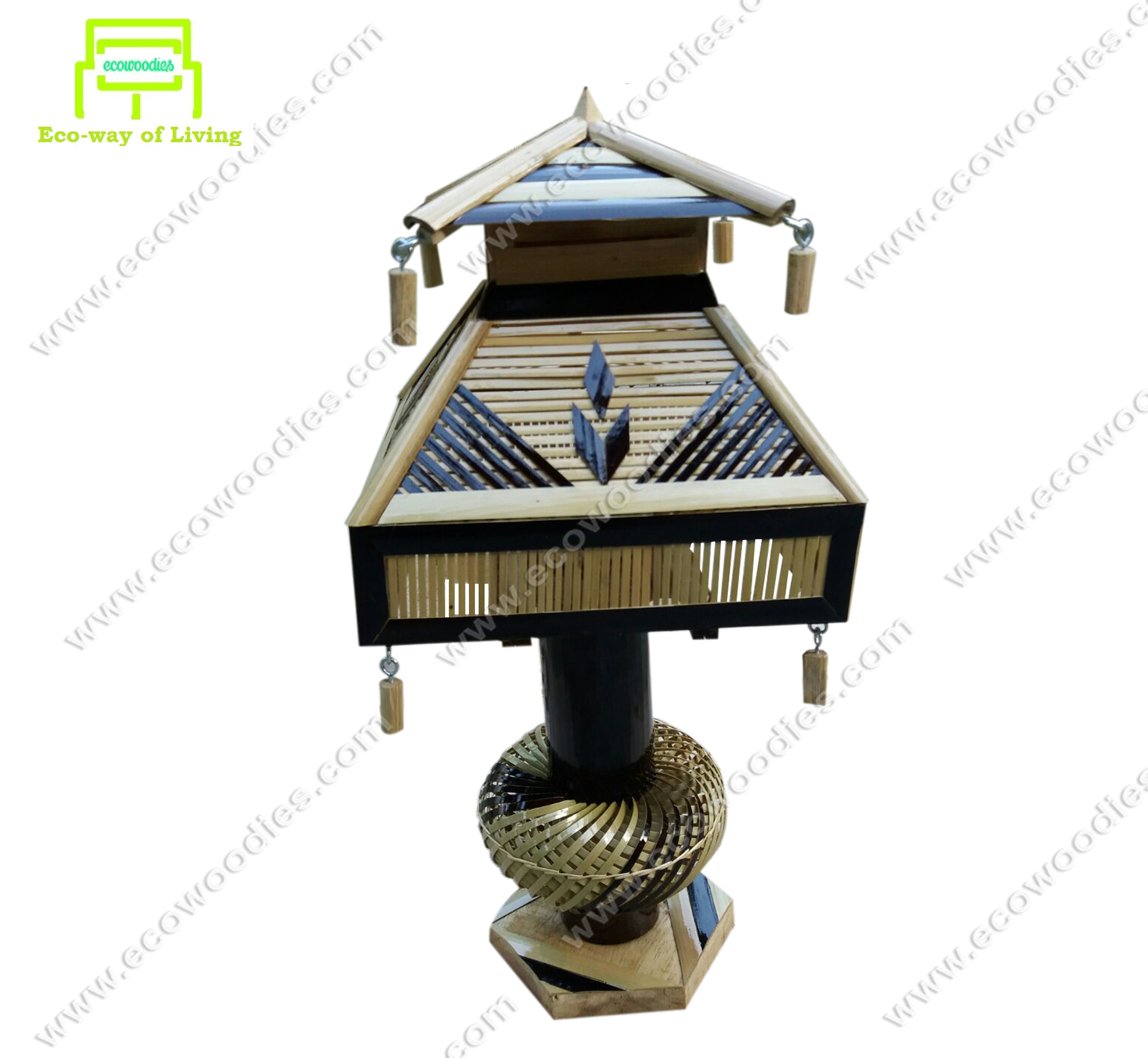 2024 Rich Look Portable Rustic Bamboo Table Lampshade  Table Top Led Lamp Floor Chandelier Pendant Home Decor Light