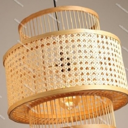 Home Decor Natural Rattan Pendant Light Hanging Lampshade Bamboo Wicker Paper String Wicker Pendant Ceiling Lighting Lamp Shades