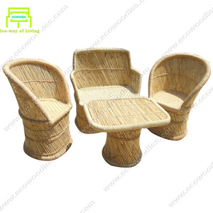 New Model Rattan Bamboo Chair Table Set of 4 with couch living sofa set restaurant set outdoor garden office living room sofas