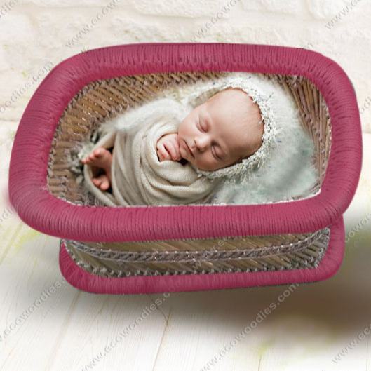 100% Natural Handmade Baby Basket Baby Crib Portable Hand Woven Organic Newborn Bassinet Baby Crib Moses Basket