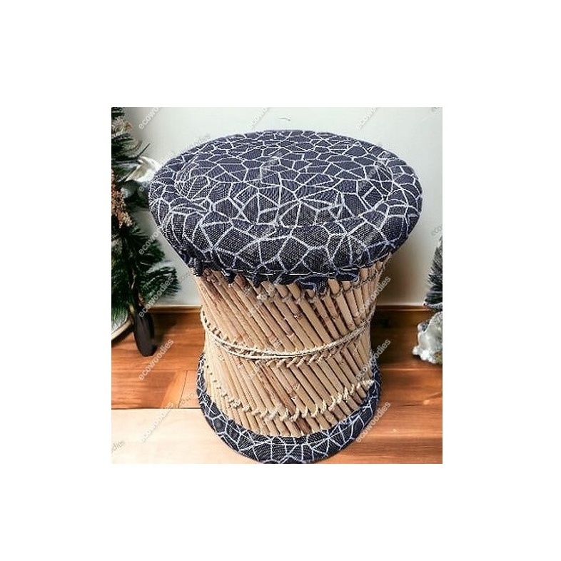 Wholesale Eco-Friendly Bamboo Handmade Rattan Wicker Ottoman Set Of 2  For Patio Garden Restaurant Area Indoor Outdoor Ottoman