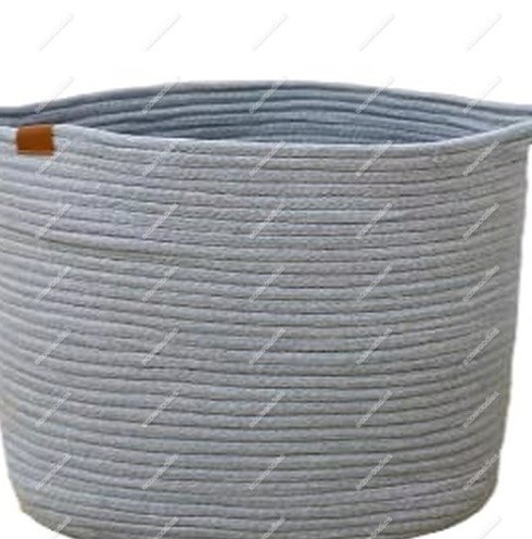 Large Cotton Rope Woven Laundry Basket  Storage Bin Woven Big Organizer Clothes Toy Cotton Rope Storage Basket With  Handles