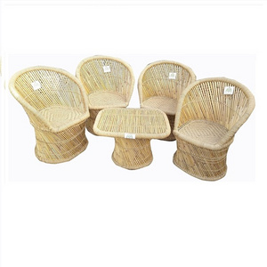 Real Quality Stock Garden Outdoor Armchair Cane/Bamboo Chair and Table Furniture Set for Garden/Patio/Lawn/Terrace/Cottage