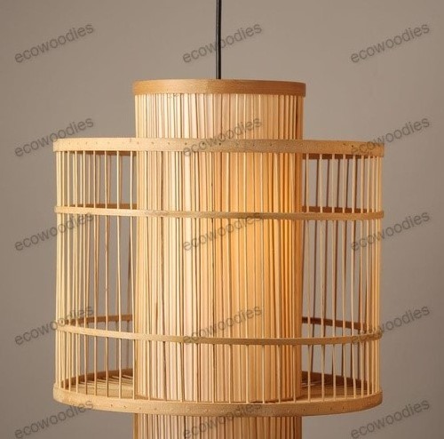 Art & Craft Handmade Eco-Friendly Bamboo Cane Rattan Wicker Hanging Lampshade Woven Chandelier Shape Ceiling Light Shade