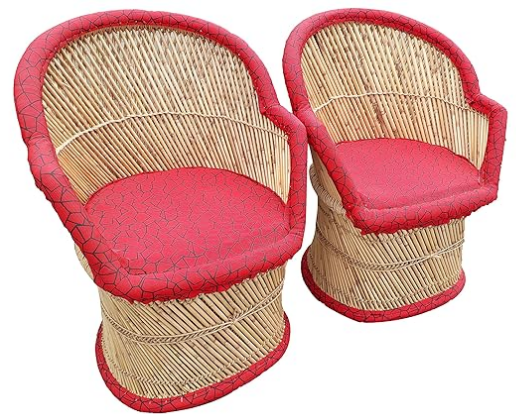 Royal Design Comfortable High Quality Bamboo Cane Throne Chair Set of 2 For Garden Dining Restaurant Indoor Outdoor Chair