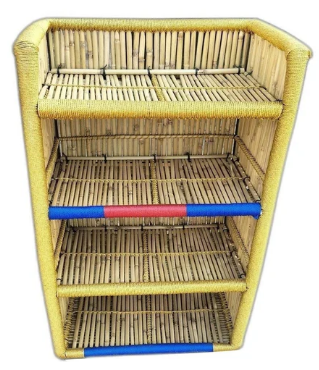 Wholesale Price Bamboo Cane Decorative Shelves Storage Organizer Rack For Book Clothing Store