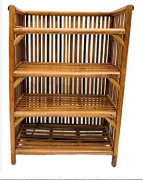 Wholesale Price Bamboo Cane Decorative Shelves Storage Organizer Rack For Book Clothing Store