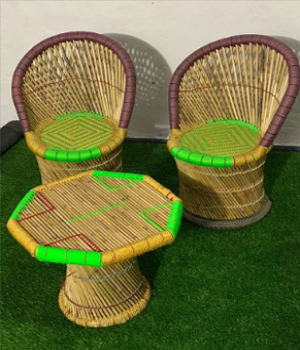 Hot Sale Outdoor Garden Patio Eco friendly cane bamboo Kids Chairs Set With Table Gaming Beach Study Desk Chair Furniture