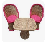 Royal Design Comfortable High Quality Bamboo Cane Throne Chair Set of 2 For Garden Dining Restaurant Indoor Outdoor Chair