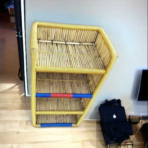 Traditionally Decorative Unique wicker Bamboo Cane Shelves Multi Functional Storage Cabinets For Keeping Belongings