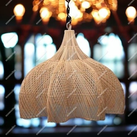 Customized Art Natural Weave Modern Rattan Pendant Light Ceiling Light For Restaurant Unique Pattern Bamboo Pendant Lights