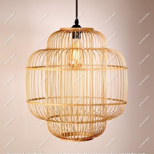 Design Style Bamboo Lighting For Home Vintage Steampunk Lamp Hemp Rope Farmhouse Chandeliers Creative Rattan Pendant Light