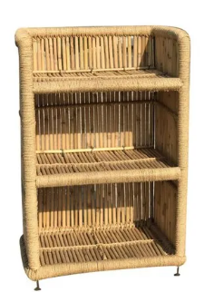 New Fashionable Decorative Storage Rack Wicker Bamboo Cane Storage Organizer Shelve For Clothing Books Storage Organize Shelve