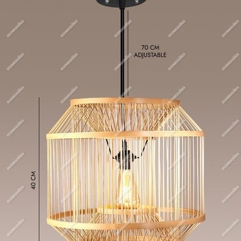 Design Style Bamboo Lighting For Home Vintage Steampunk Lamp Hemp Rope Farmhouse Chandeliers Creative Rattan Pendant Light