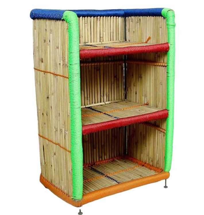 Wholesale Price Bamboo Cane Decorative Shelves Storage Organizer Rack For Book Clothing Store