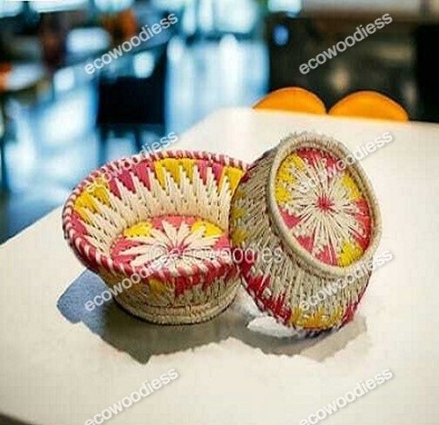 New Fashion Natural Rustic Wicker Sabai Grass Flower Basket For Home Wedding Party Festival Christmas Decoration Rattan