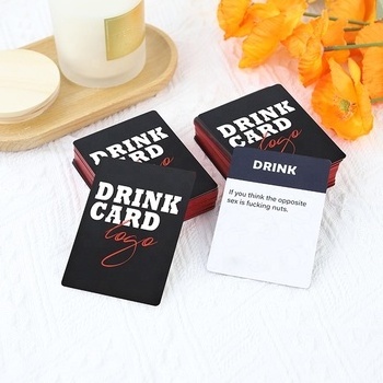 Entertain Personalized Print Travel Funny Adult Party Deck Drinking Game Playing Cards With Lid Bottom Box