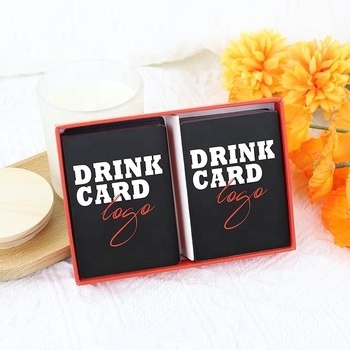 Entertain Personalized Print Travel Funny Adult Party Deck Drinking Game Playing Cards With Lid Bottom Box