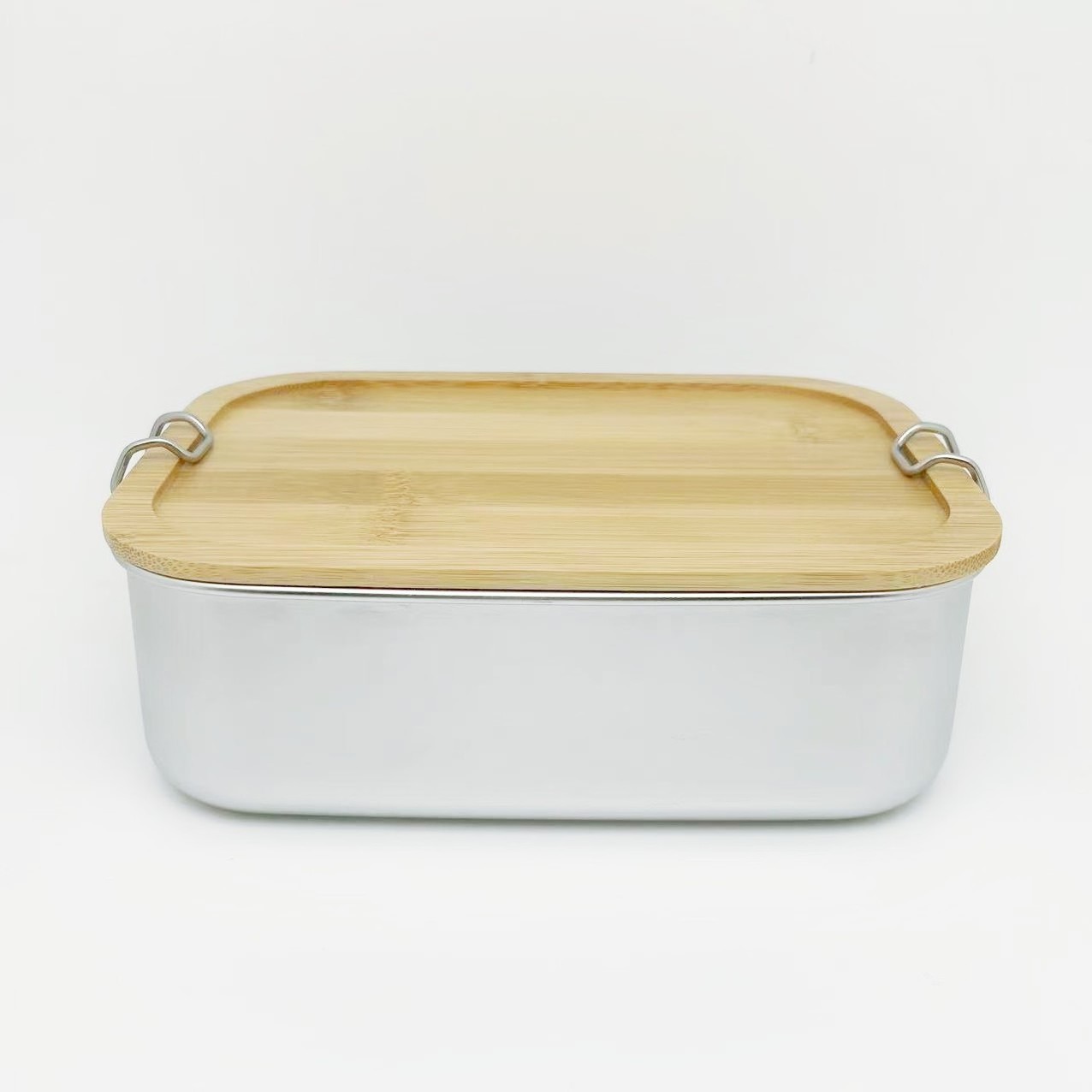 Leak Proof Stainless Steel Food Container Storage Jar Custom Metal Bento Lunch Box With Bamboo Lid