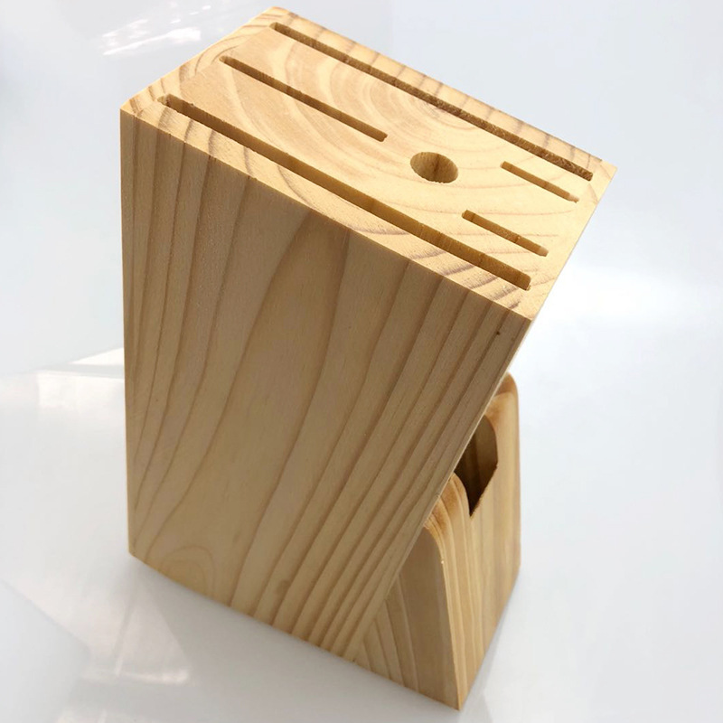 Knife Block Without Knives, Knife Storage Universal Knife Block- Wooden Kitchen Knife Holder, Knife Holder for Kitchen Counter