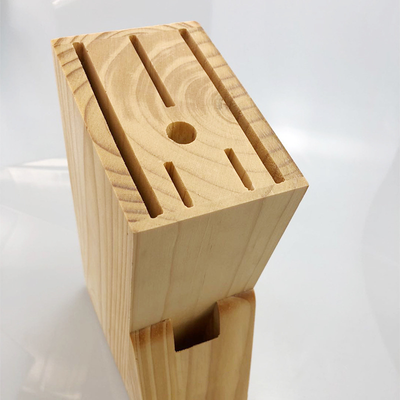 Knife Block Without Knives, Knife Storage Universal Knife Block- Wooden Kitchen Knife Holder, Knife Holder for Kitchen Counter