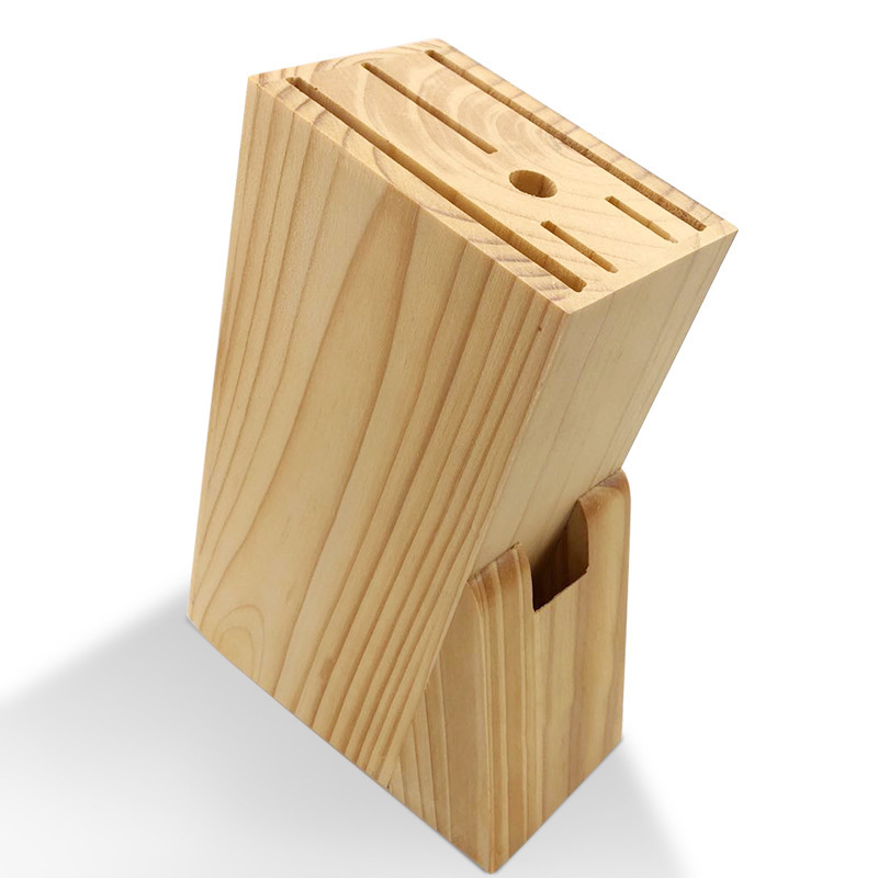 Knife Block Without Knives, Knife Storage Universal Knife Block- Wooden Kitchen Knife Holder, Knife Holder for Kitchen Counter