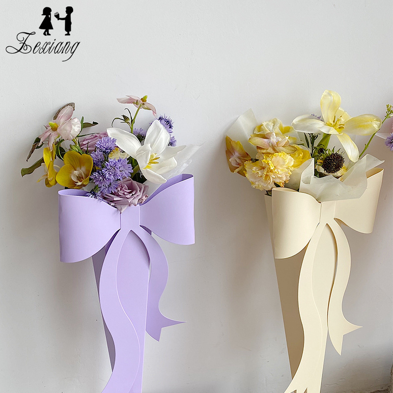 Zexiang Wholesale New Design Butterfly Shape Single Rose Flower Bag Flower Box Bouquet Holder