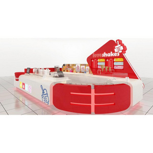 Customized Ice Cream Kiosk Fast Food Kiosk Furniture Ice Cream Showcase